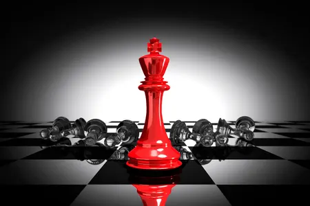 Red king on a chessboard, ChessLens